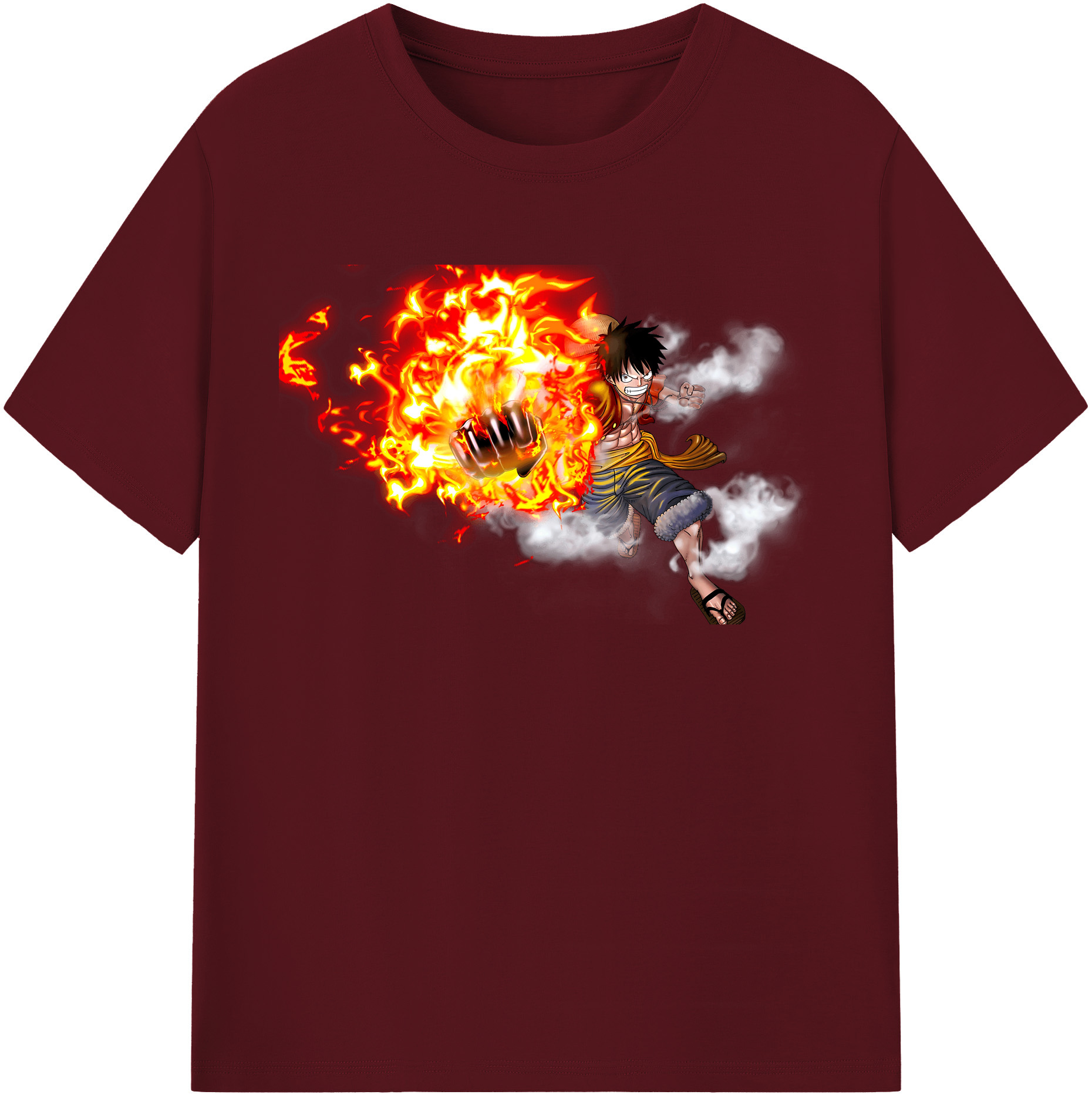 ワンピース モンキー・D・ルフィ ONE PIECE Monkey D. Luffy 綿100％半袖Tシャツ（フロントプリント）